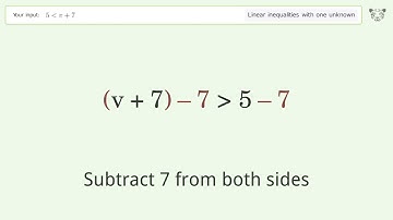 Solving Linear Inequalities: 5 is Smaller Than v+7