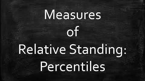Measures of Relative Standing: Percentiles