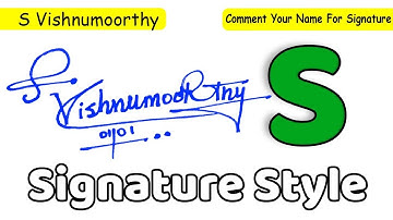 ✔️ S Vishnumoorthy Name Signature Style Request Done