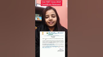 CSIR NET JUNE 2024 CERTIFICATE RELEASED | CSIR NET JUNE 2024 #csirnet
