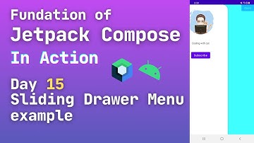 jetpack compose sliding menu | jetpack compose modal drawer example | android compose drawer | day15