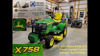 2019 John Deere X758 4X4 Diesel Garden Tractor Delivery & Review By KVUSMC