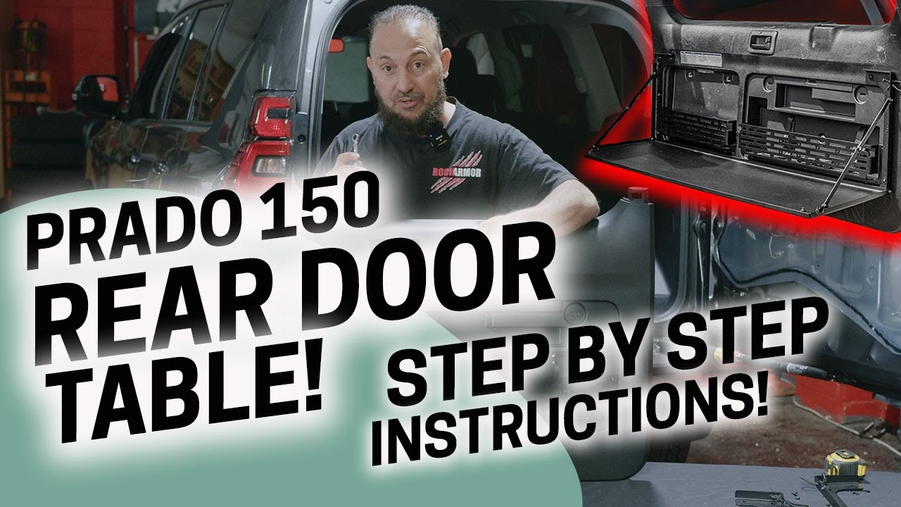 We fit a Rockarmor Folding Table on a Prado 150 Rear Door YouTube
