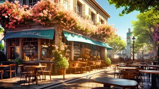 Outdoor Coffee Shop Ambience with Sweet Piano Jazz Music for Good Mood - Jazz BGM