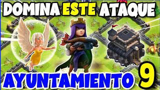 Como HACER La CAMINATA de La REYNA en TH9 | GUIA PARA PRINCIPIANTES | ATAQUES TH9 CLASH OF CLANS 💪