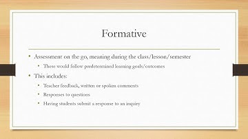 Formative and Summative Assessment