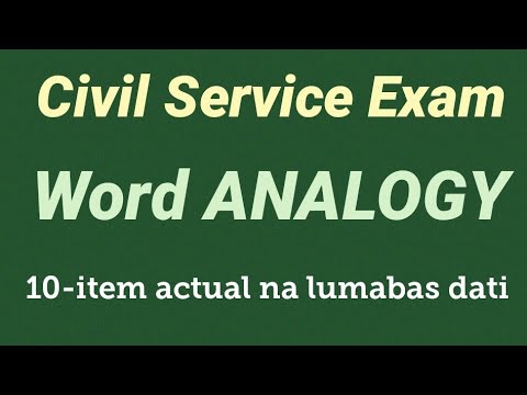 Civil Service Exam WORD ANALOGY | Lumabas Dati