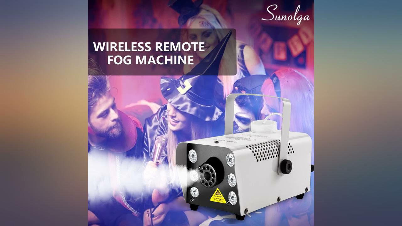 Sunolga Halloween Fog Machine,6 Stage LED Lights with 12 Colors,500W