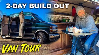 SUPER Affordable Camper Van BUILD OUT | Conversion Van With Bed Shower Kitchen \& Toilet