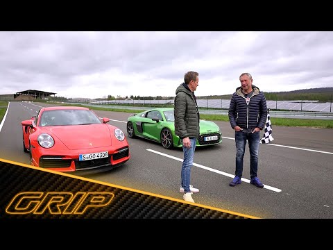 Duell der Allrad-Supersportler – Porsche 911 Turbo vs. Audi R8 V10 | GRIP