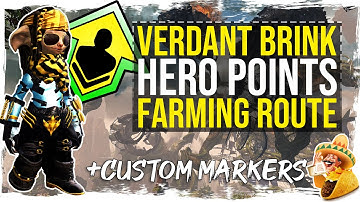 Guild Wars 2 - Hero Points Farming Route - Verdant Brink - with Custom Markers