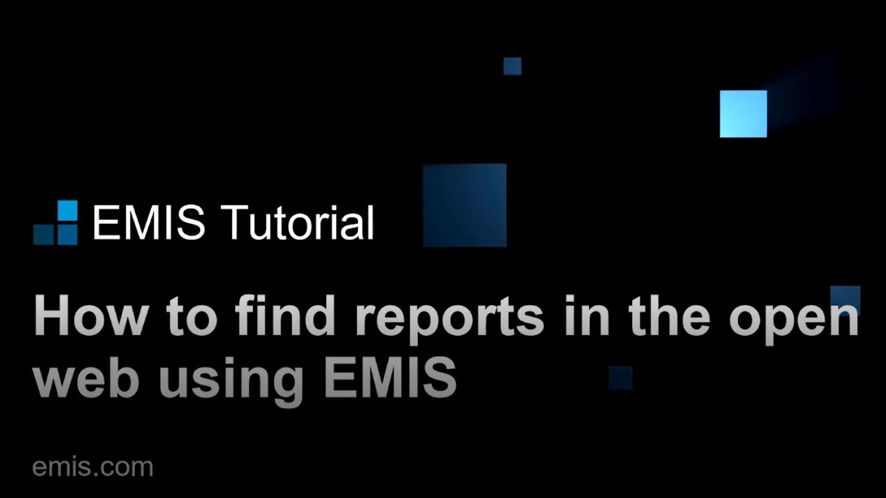 Emis Tutorial How To Find Reports In The Open Web Using Emis Youtube