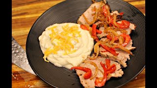 Pork and Cauliflower Mashed Potatoes - keto diet recipes - airfryer recipe - low carb