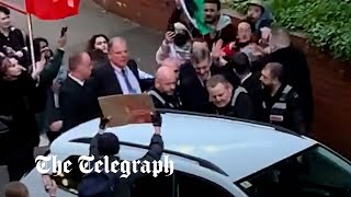 video: Jacob Rees-Mogg chased off campus by crowd of hard-Left demonstrators