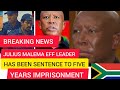 Julius malema, EFF leader has been Sentence to Five  years imprisonment today by south Africa Govt 