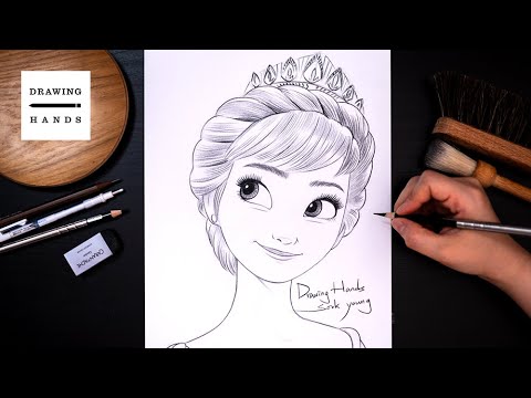 Drawing Sketch Frozen2 - Queen Anna [Drawing Hands]