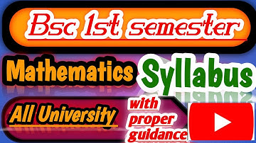 Ba/ Bsc 1st semester mathematics syllabus 2024 Differential Calculus and Integral Calculus #bsc #ba