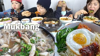 욱스먹방) ★따뜻한 집밥! 부추비빔밥 & 해물된장찌개ㅣ LEEKS BIBIMBAP(korean food) ㅣ REAL SOUND ㅣ ASMR Mukbang ㅣ Eating Show