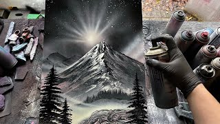 Mountains of Winter  SPRAY PAINTING ART by Skech