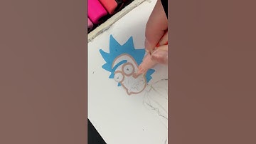 Drawing Rick from Rick and Morty With Posca Markers!! (#shorts)