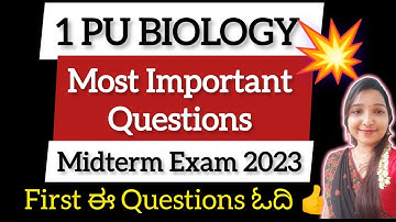 1 Pu Biology🔥Most IMPORTANT Questions for MIDTERM EXAM 2023-24|| All chapterwise @biostudymadeeasy​