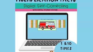Multiplication Facts Practice | Self-Grading Digital Mystery Picture  | Google Classroom 1 & 10Xs