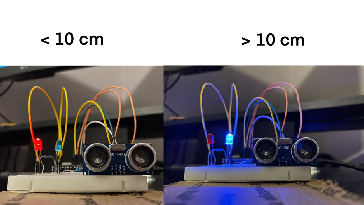 How to Setup an Ultrasonic Sensor With Arduino (Two LEDs) - YouTube