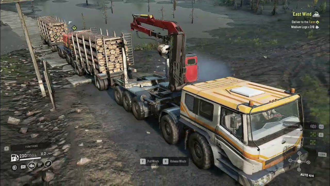 How to deliver 2 medium logs using 2 truck in East Wind Task in Snow