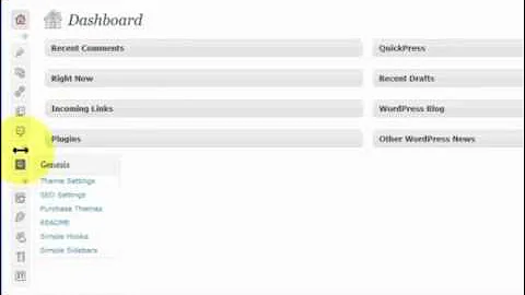 Wordpress Dashboard Menu Item Options and Setup