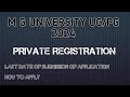 M G UNIVERSITY UG/PG PRIVATE REGISTRATION 2024 |LAST DATE OF SUBMISSION OF APPLICATION|HOW TO APPLY|