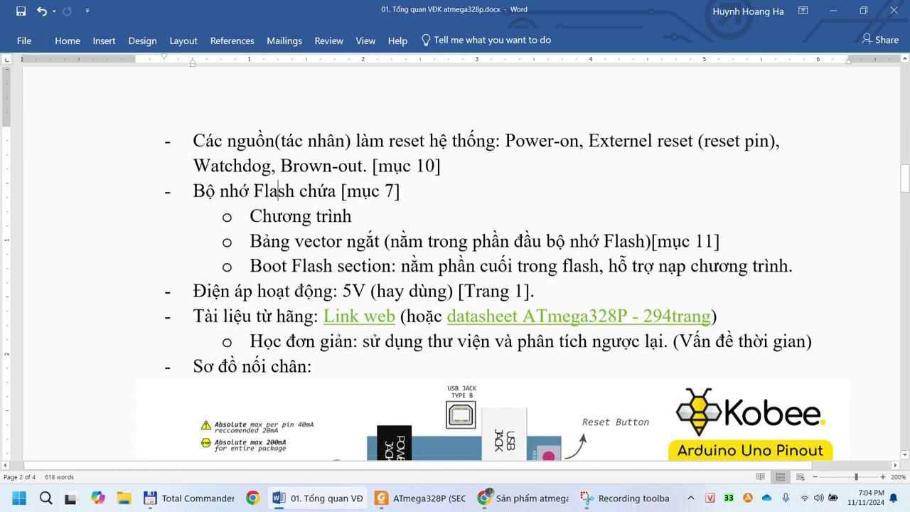 Giới thiệu VĐK Atmega328P (AVR)