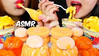 ASMR ORANGE FOOD (Ice Cream, Mochi, Jello, Cake, Mac & Cheese) 리얼사운드 먹방 | Kim&Liz ASMR