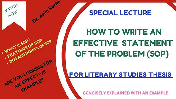 Writing Statement of Problem for Literature thesis