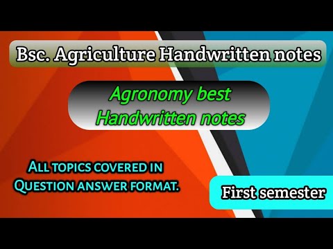 bsc.agriculture agronomy handwritten