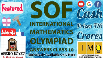 IMO 2018 Answers | Class 10 | 4 Dec, 2018 | Questions and Answer Key | Set A