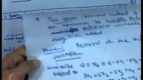 Mod-01 Lec-19 Solution of LP problems with Two - Phase Method (Contd.)