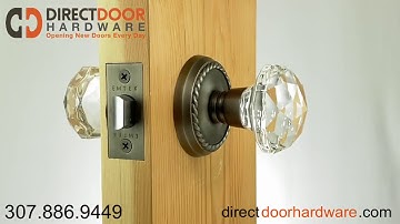 Emtek Diamond Crystal with Rope Rosette in Pewter