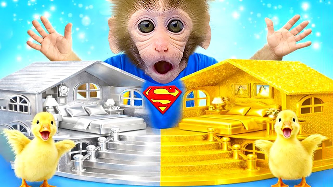 Mono BonBon y sus amigos construyen la casa de sus sueños en una finca divertida