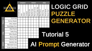 Logic Grid Puzzle Generator - Tutorial 5: AI Prompt Generator