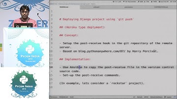 Lightning Talk - Django deployment with git push - PyCon India 2015