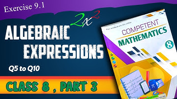 Algebraic expression l Gurukul publication class 8 math 9.1, part 3 , Q5 to Q10 #class8math 