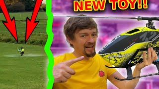 idiot cuts grass with $3000 Carbon Fiber RC Helicopter