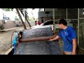 DIY roll bender 50" capacity. Rolling a 3mm BI plate for sewer manhole mould. Initial use.