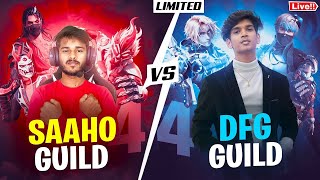 👑 TEAM SAAHO  VS TEAM DFG 🔥 4 V 4 😱 LIMITED 🥵 BEST OF 5 🥵#freefireliveintelugu