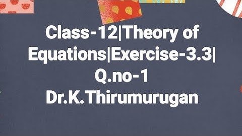 Class 12|EX3.3-(1)|Solve:2x^3-x^2-18x+9=0 if sum of two of its roots vanishes.