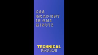 CSS Gradient in one minute
