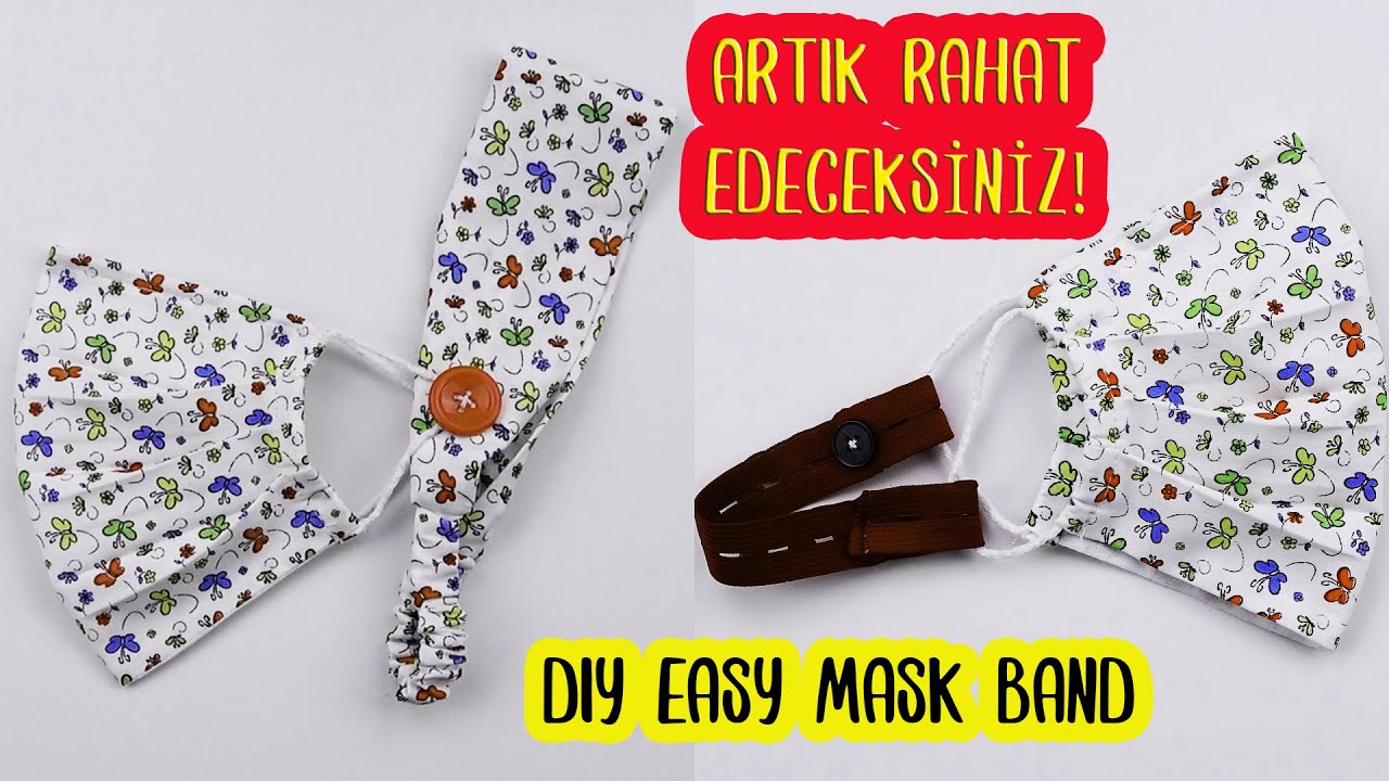 Maskeden Kulaginiz Aciyorsa 2 Cozum Dugmeli Sac Ve Ense Bandi Yapimi Buttoned Head And Nape Band Youtube Maskeler Sac Dikis