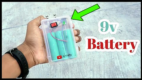 how to make 9v battery at home | 18650 battery | rechargeble battery with switch | sjcrafts |