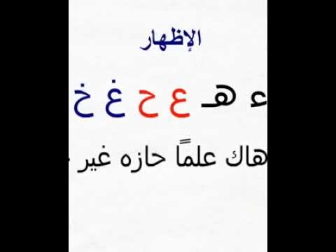 حروف الإظهار الستة