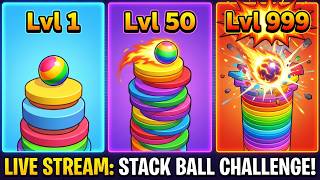 Don't Hit The Black. Challenge 🔴 Stack ball #viral #stackball #live #gaming #shortsfeed